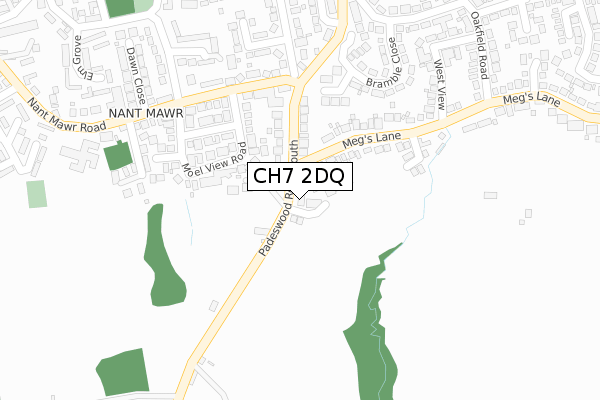 CH7 2DQ map - large scale - OS Open Zoomstack (Ordnance Survey)