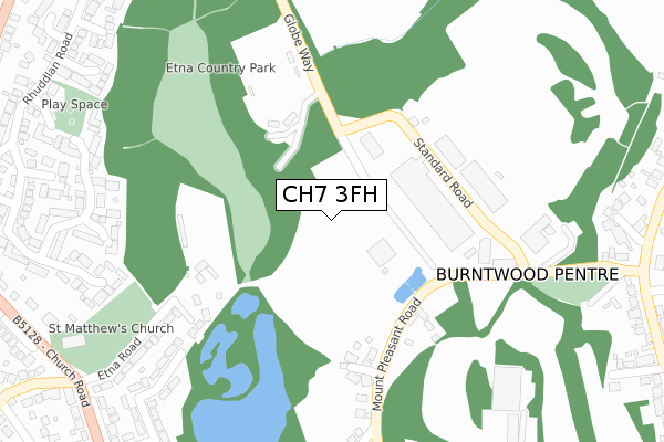 CH7 3FH map - large scale - OS Open Zoomstack (Ordnance Survey)