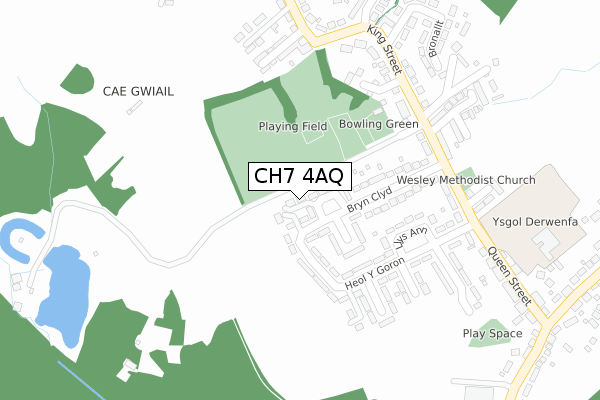 CH7 4AQ map - large scale - OS Open Zoomstack (Ordnance Survey)