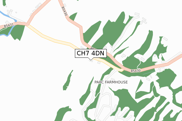 CH7 4DN map - large scale - OS Open Zoomstack (Ordnance Survey)