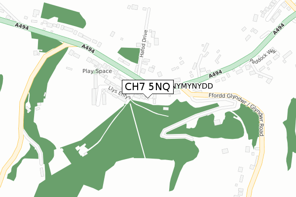 CH7 5NQ map - large scale - OS Open Zoomstack (Ordnance Survey) CH7 5NQ map - large scale - OS Open Zoomstack (Ordnance Survey)