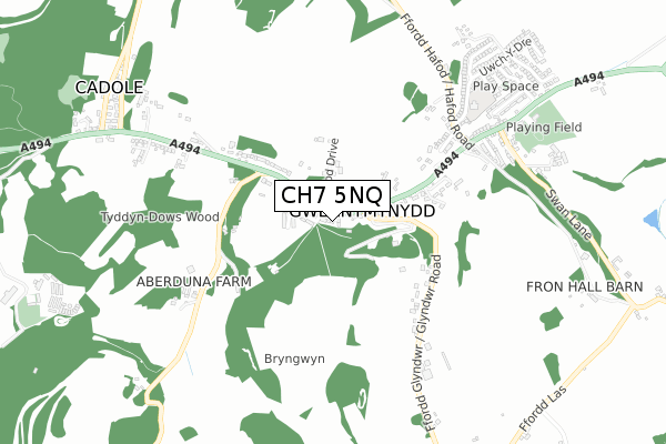 CH7 5NQ map - small scale - OS Open Zoomstack (Ordnance Survey) CH7 5NQ map - small scale - OS Open Zoomstack (Ordnance Survey)