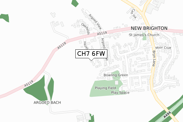 CH7 6FW map - large scale - OS Open Zoomstack (Ordnance Survey) CH7 6FW map - large scale - OS Open Zoomstack (Ordnance Survey)