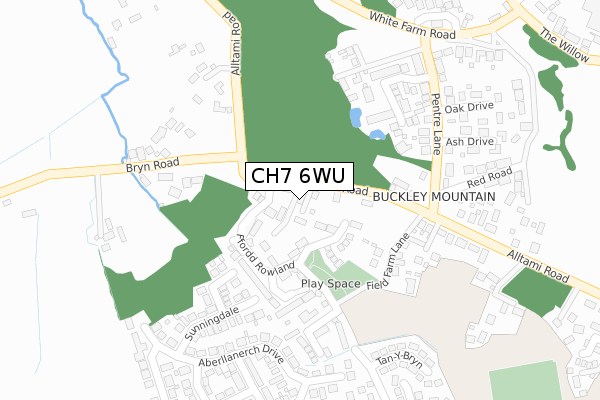 CH7 6WU map - large scale - OS Open Zoomstack (Ordnance Survey) CH7 6WU map - large scale - OS Open Zoomstack (Ordnance Survey)