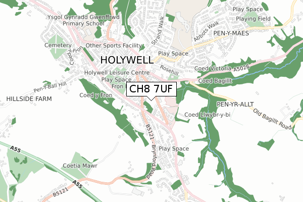 CH8 7UF map - small scale - OS Open Zoomstack (Ordnance Survey) CH8 7UF map - small scale - OS Open Zoomstack (Ordnance Survey)