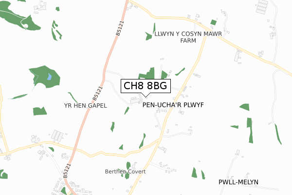 CH8 8BG map - small scale - OS Open Zoomstack (Ordnance Survey) CH8 8BG map - small scale - OS Open Zoomstack (Ordnance Survey)