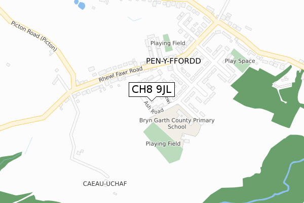 CH8 9JL map - large scale - OS Open Zoomstack (Ordnance Survey) CH8 9JL map - large scale - OS Open Zoomstack (Ordnance Survey)