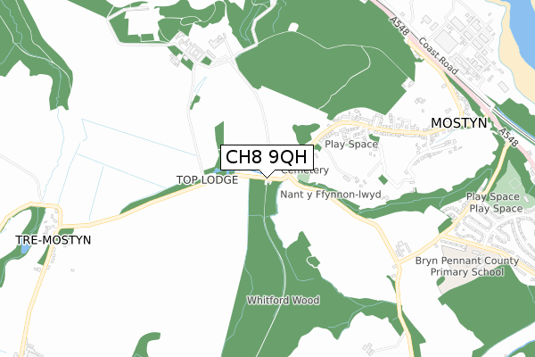 CH8 9QH map - small scale - OS Open Zoomstack (Ordnance Survey)