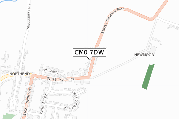 CM0 7DW map - large scale - OS Open Zoomstack (Ordnance Survey)