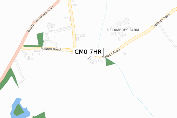 CM0 7HR map - large scale - OS Open Zoomstack (Ordnance Survey)