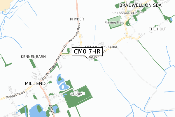 CM0 7HR map - small scale - OS Open Zoomstack (Ordnance Survey)