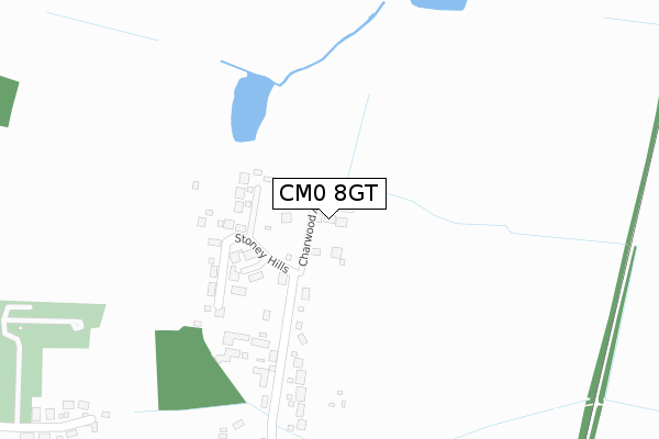 CM0 8GT map - large scale - OS Open Zoomstack (Ordnance Survey)