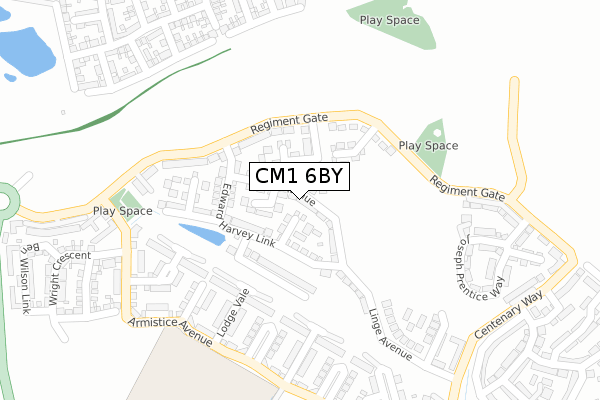 CM1 6BY map - large scale - OS Open Zoomstack (Ordnance Survey)