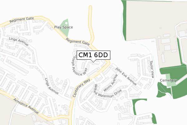 CM1 6DD map - large scale - OS Open Zoomstack (Ordnance Survey)
