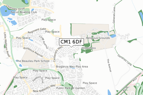 CM1 6DF map - small scale - OS Open Zoomstack (Ordnance Survey) CM1 6DF map - small scale - OS Open Zoomstack (Ordnance Survey)