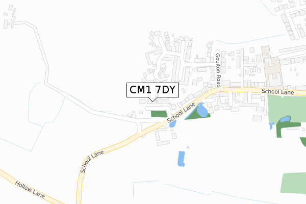 CM1 7DY map - large scale - OS Open Zoomstack (Ordnance Survey)