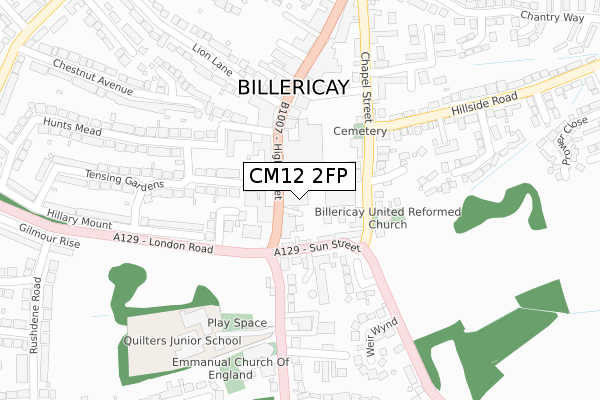 CM12 2FP map - large scale - OS Open Zoomstack (Ordnance Survey) CM12 2FP map - large scale - OS Open Zoomstack (Ordnance Survey)