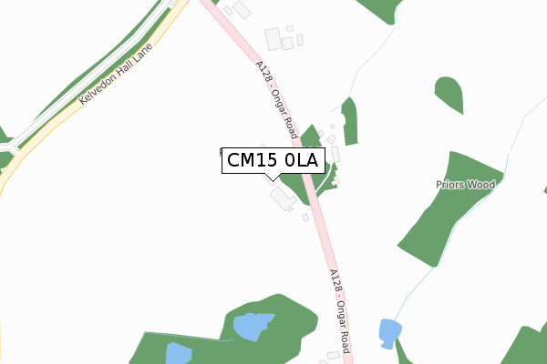 CM15 0LA map - large scale - OS Open Zoomstack (Ordnance Survey)