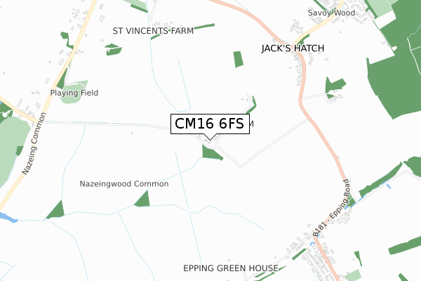 CM16 6FS map - small scale - OS Open Zoomstack (Ordnance Survey)