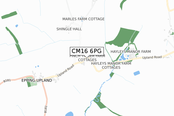 CM16 6PG map - small scale - OS Open Zoomstack (Ordnance Survey)