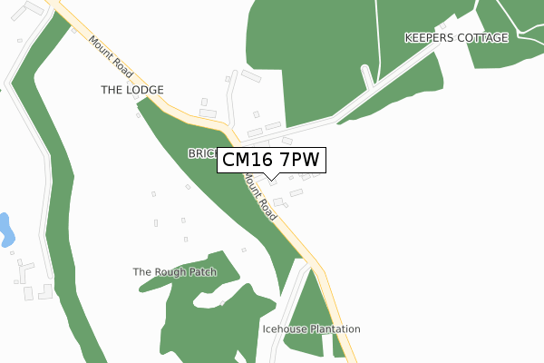 CM16 7PW map - large scale - OS Open Zoomstack (Ordnance Survey)