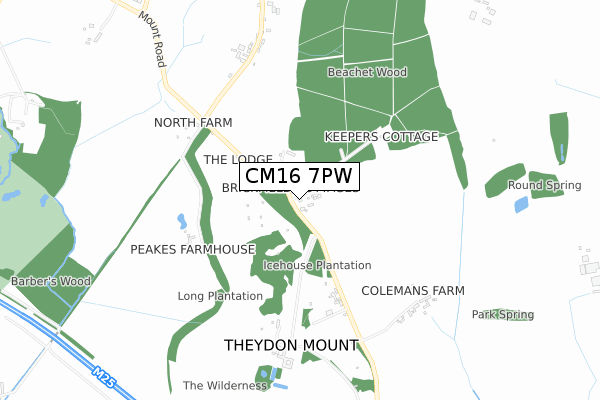 CM16 7PW map - small scale - OS Open Zoomstack (Ordnance Survey)