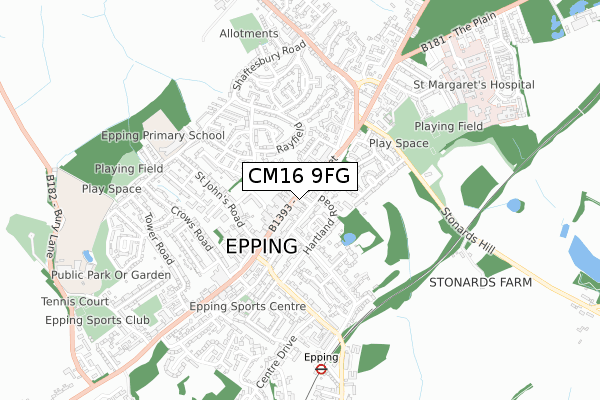 CM16 9FG map - small scale - OS Open Zoomstack (Ordnance Survey) CM16 9FG map - small scale - OS Open Zoomstack (Ordnance Survey)