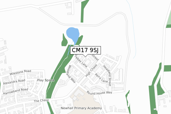 CM17 9SJ map - large scale - OS Open Zoomstack (Ordnance Survey)