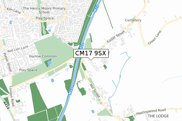CM17 9SX map - small scale - OS Open Zoomstack (Ordnance Survey) CM17 9SX map - small scale - OS Open Zoomstack (Ordnance Survey)