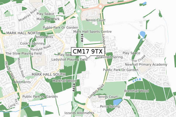 CM17 9TX map - small scale - OS Open Zoomstack (Ordnance Survey)