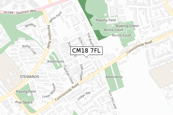 CM18 7FL map - large scale - OS Open Zoomstack (Ordnance Survey) CM18 7FL map - large scale - OS Open Zoomstack (Ordnance Survey)