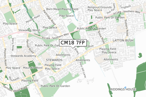 CM18 7FP map - small scale - OS Open Zoomstack (Ordnance Survey) CM18 7FP map - small scale - OS Open Zoomstack (Ordnance Survey)