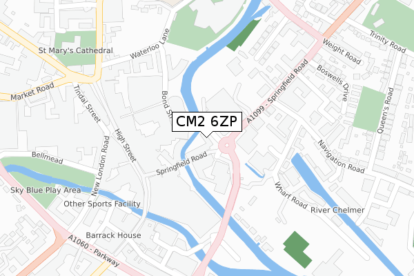 CM2 6ZP map - large scale - OS Open Zoomstack (Ordnance Survey)