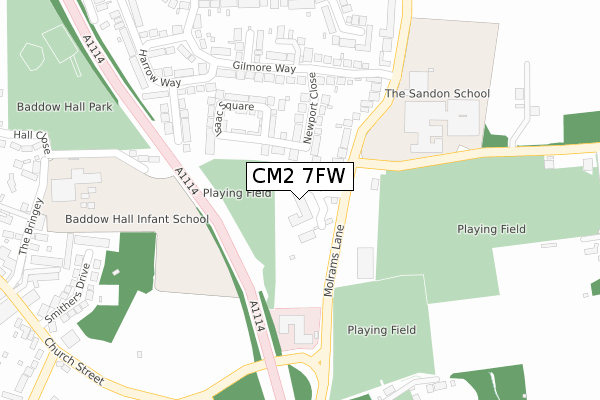 CM2 7FW map - large scale - OS Open Zoomstack (Ordnance Survey) CM2 7FW map - large scale - OS Open Zoomstack (Ordnance Survey)