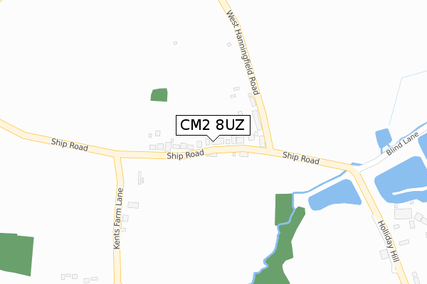 CM2 8UZ map - large scale - OS Open Zoomstack (Ordnance Survey)