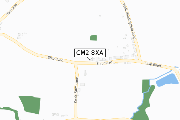 CM2 8XA map - large scale - OS Open Zoomstack (Ordnance Survey)