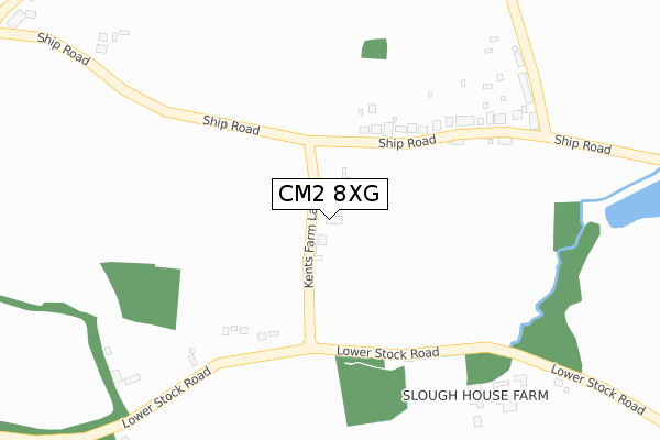 CM2 8XG map - large scale - OS Open Zoomstack (Ordnance Survey)
