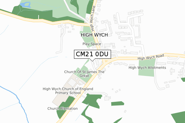 CM21 0DU map - large scale - OS Open Zoomstack (Ordnance Survey)