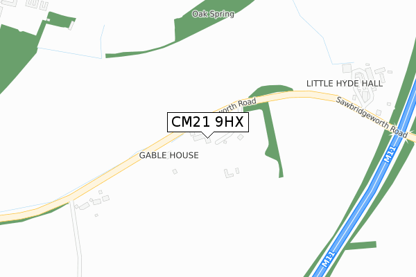 CM21 9HX map - large scale - OS Open Zoomstack (Ordnance Survey)