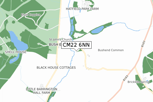 CM22 6NN map - small scale - OS Open Zoomstack (Ordnance Survey)