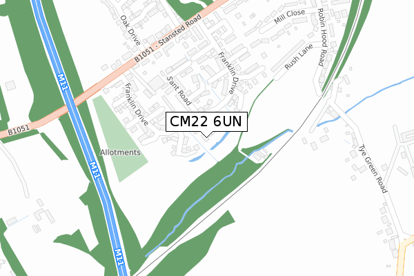 CM22 6UN map - large scale - OS Open Zoomstack (Ordnance Survey) CM22 6UN map - large scale - OS Open Zoomstack (Ordnance Survey)