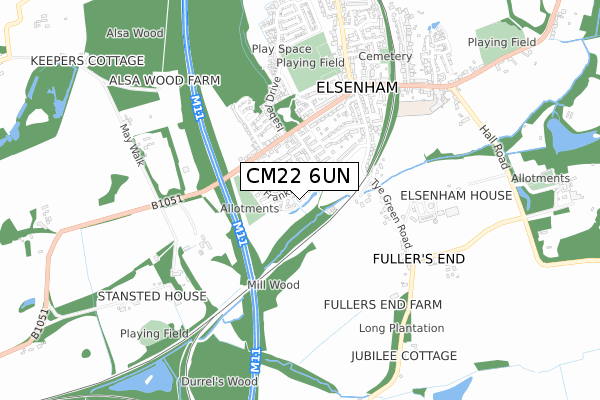 CM22 6UN map - small scale - OS Open Zoomstack (Ordnance Survey) CM22 6UN map - small scale - OS Open Zoomstack (Ordnance Survey)