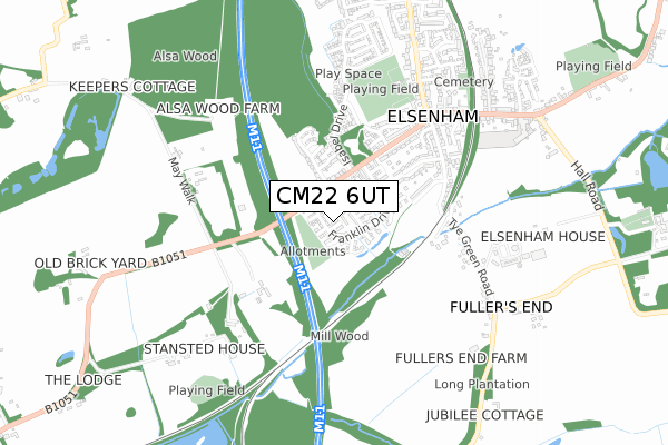 CM22 6UT map - small scale - OS Open Zoomstack (Ordnance Survey) CM22 6UT map - small scale - OS Open Zoomstack (Ordnance Survey)