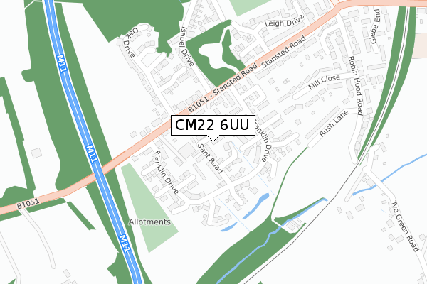 CM22 6UU map - large scale - OS Open Zoomstack (Ordnance Survey) CM22 6UU map - large scale - OS Open Zoomstack (Ordnance Survey)
