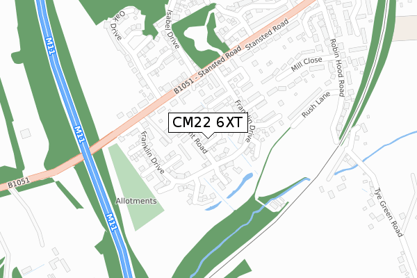 CM22 6XT map - large scale - OS Open Zoomstack (Ordnance Survey) CM22 6XT map - large scale - OS Open Zoomstack (Ordnance Survey)