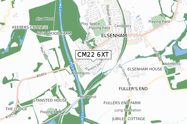 CM22 6XT map - small scale - OS Open Zoomstack (Ordnance Survey) CM22 6XT map - small scale - OS Open Zoomstack (Ordnance Survey)