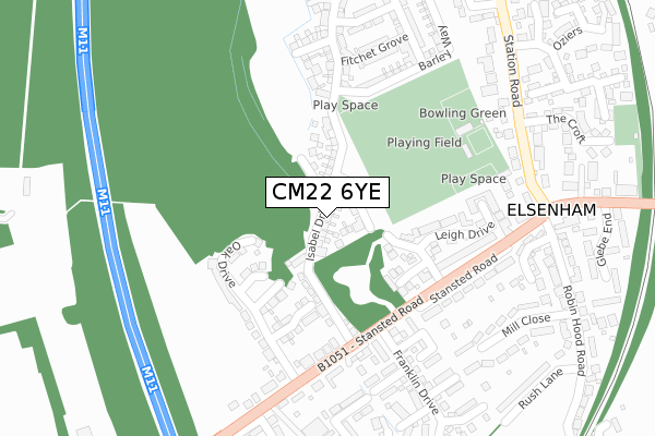 CM22 6YE map - large scale - OS Open Zoomstack (Ordnance Survey) CM22 6YE map - large scale - OS Open Zoomstack (Ordnance Survey)