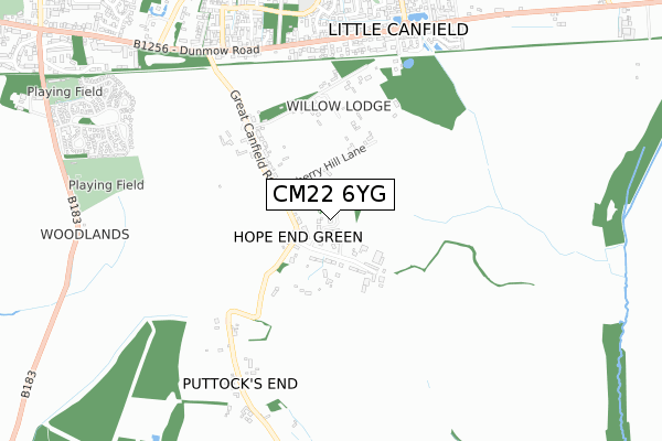 CM22 6YG map - small scale - OS Open Zoomstack (Ordnance Survey) CM22 6YG map - small scale - OS Open Zoomstack (Ordnance Survey)