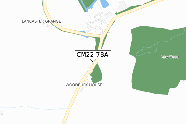 CM22 7BA map - large scale - OS Open Zoomstack (Ordnance Survey)