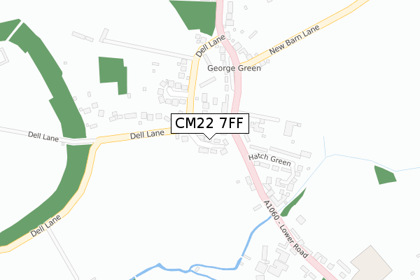 CM22 7FF map - large scale - OS Open Zoomstack (Ordnance Survey)